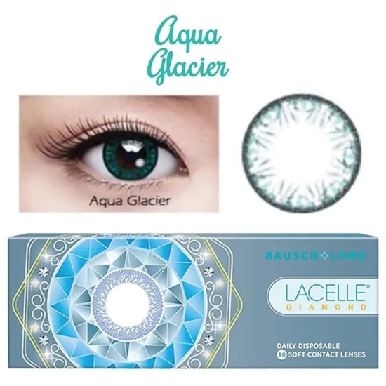 Bausch & Lomb Lacelle Daimond Daily Disposable Colour Contact Lenses (Pack Of 10) (0.00, D-Aqua)-Sapphire blue