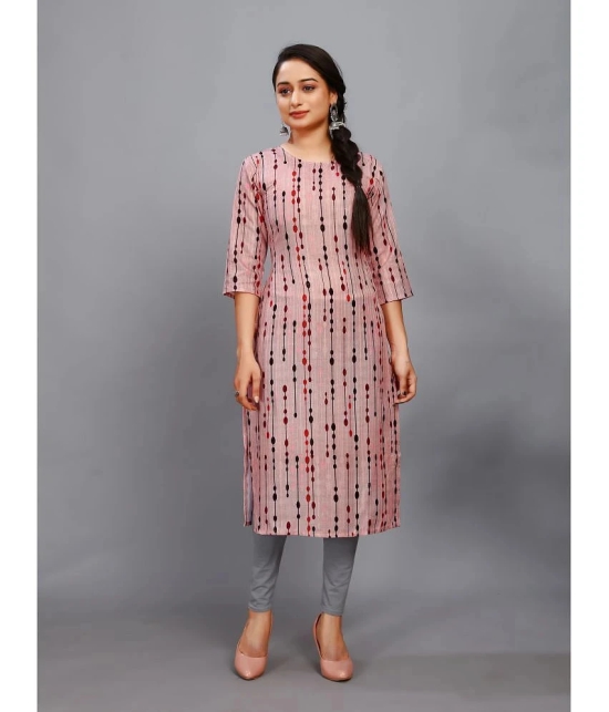 RIAANA Rayon Printed A-line Womens Kurti - Pink ( Pack of 1 ) - None