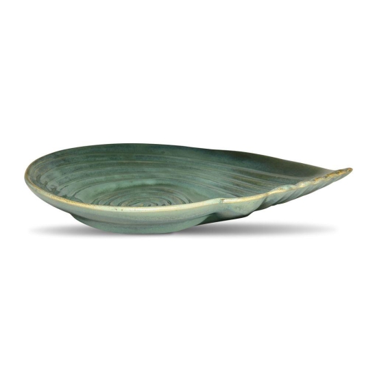 Ceramic Dining Emerald Green Sea Shell  Glazed Ceramic Serving Platter