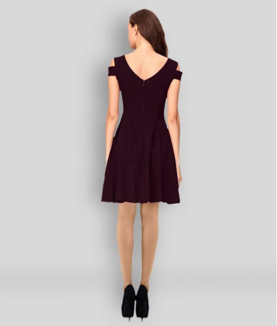 Addyvero - Maroon Cotton Lycra Womens Skater Dress ( Pack of 1 ) - None