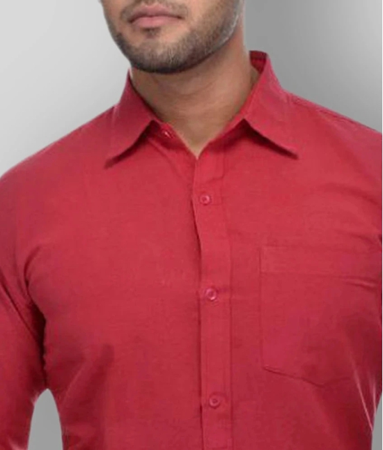 DESHBANDHU DBK - Red Cotton Regular Fit Mens Formal Shirt (Pack of 1) - None