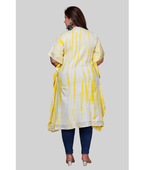 miravan - Yellow Cotton Women's Kaftan Kurti ( Pack of 1 ) - None