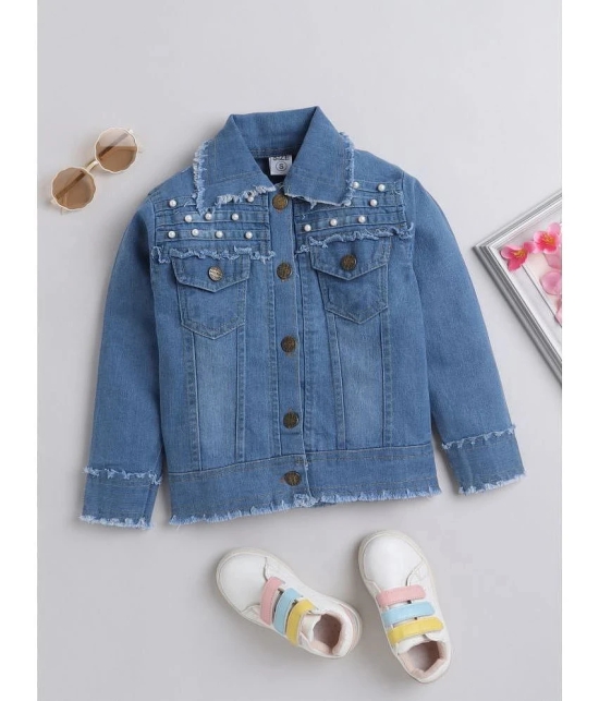 DKGF Fashion - Light Blue Denim Girls Denim Jackets ( Pack of 1 ) - None