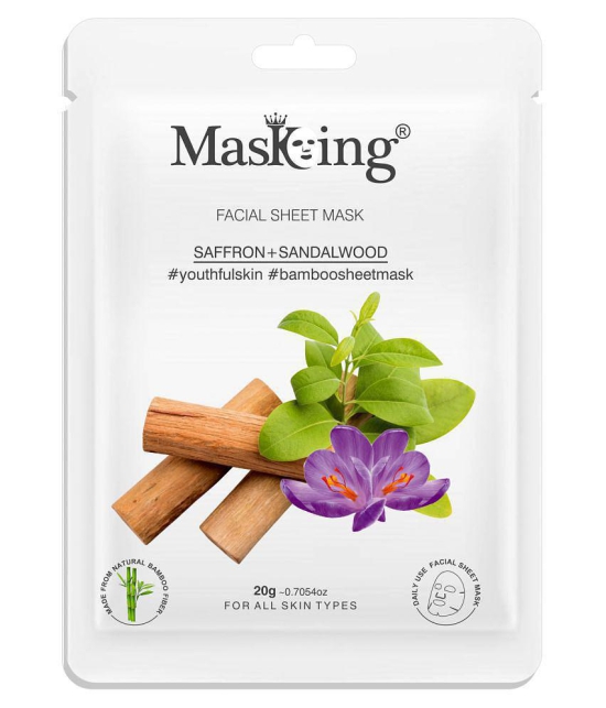 Masking Saffron & Sandalwood Bamboo Face Sheet Mask 60 ml Pack of 3