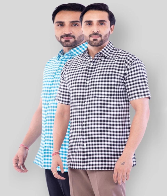 DESHBANDHU DBK - Multicolor Cotton Regular Fit Mens Casual Shirt ( Pack of 2 ) - None