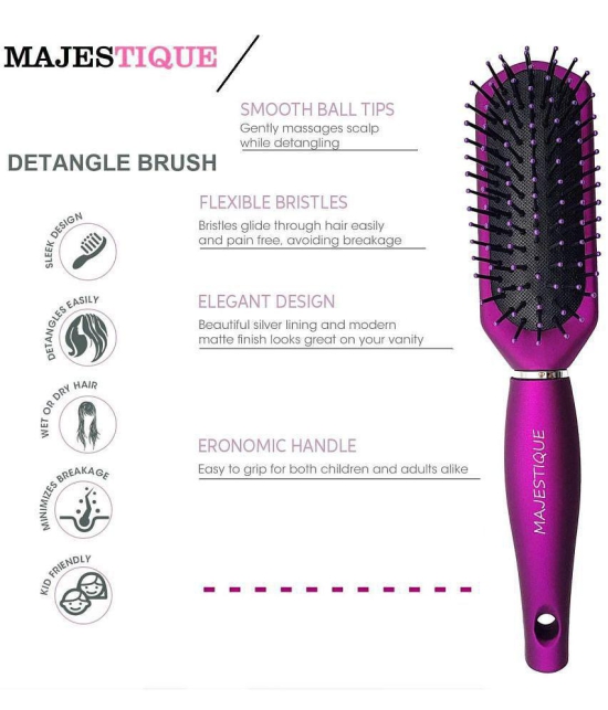 Majestique 4Pcs Hair Brush Set Paddle, Styling, Tail Comb & Wide Tooth Comb For Women & Men