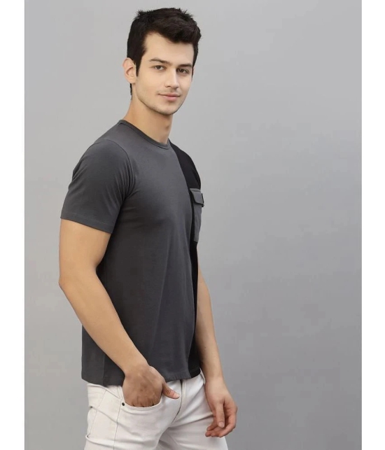 Rigo Cotton Slim Fit Colorblock Half Sleeves Mens T-Shirt - Grey ( Pack of 1 ) - None