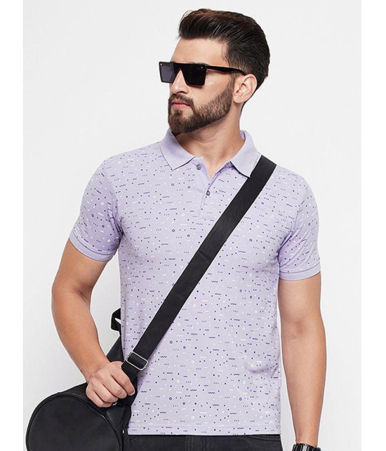 MXN - Lavender Cotton Blend Regular Fit Men's Polo T Shirt ( Pack of 1 ) - None