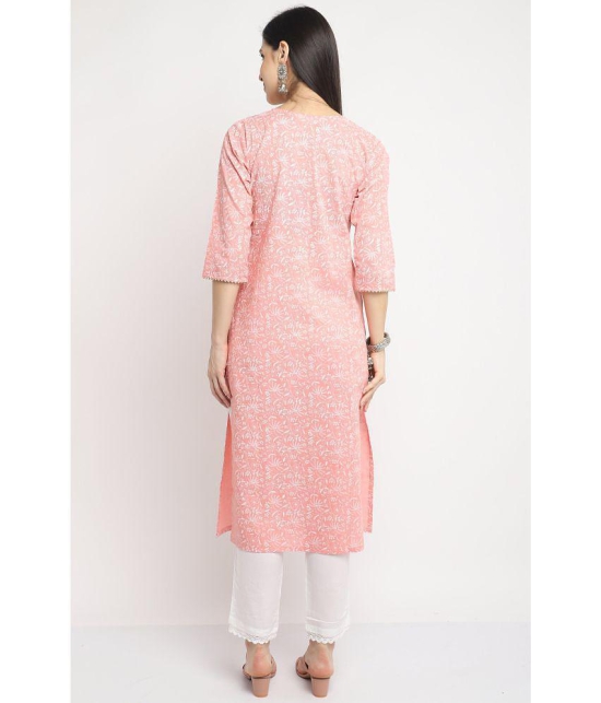 Rajnandini - Peach 100% Cotton Women's Straight Kurti ( Pack of 1 ) - None