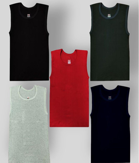 HAP Boys Multicolor Cotton Vest / Tank Top / Pack Of 5 - None