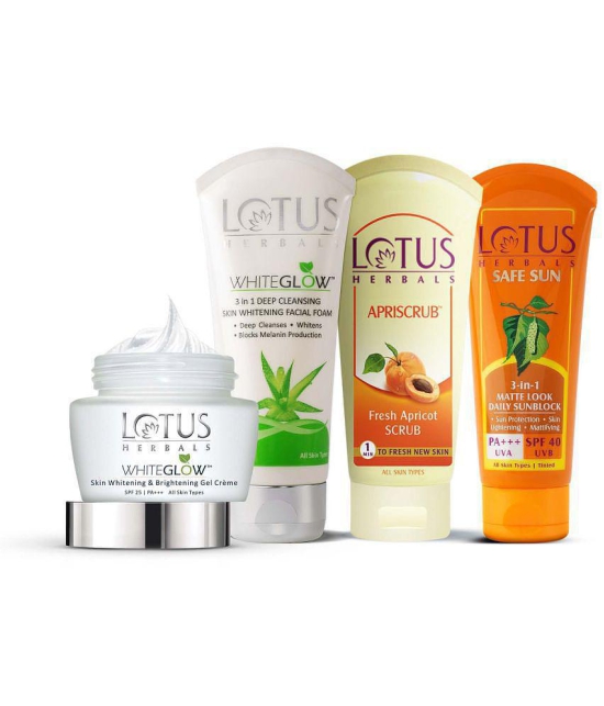 Lotus Herbals Natural Care Kit With Gel Cream, Sunscreen, Face Foam & Face Scrub Facial Kit 340 g