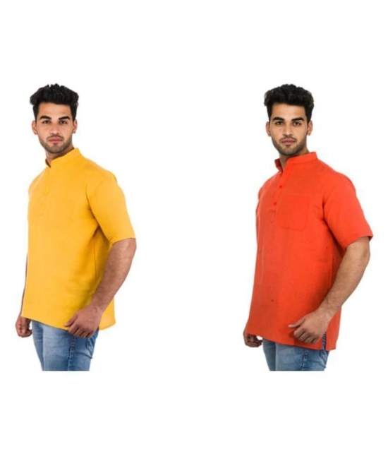 DESHBANDHU DBK Multi 100 Percent Cotton Kurta Pack of 2 - None