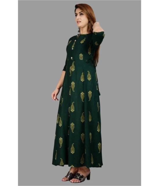 SIPET - Green Rayon Womens Anarkali Kurti ( Pack of 1 ) - None