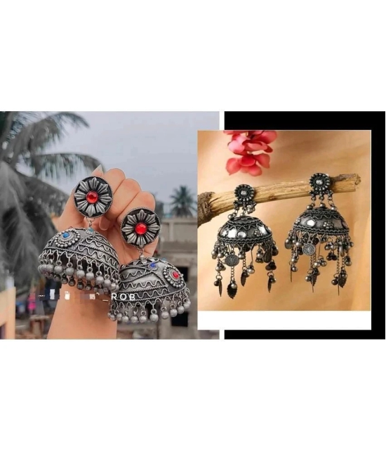 Samridhi DC Black Jhumki Earrings ( Pack of 2 ) - Black