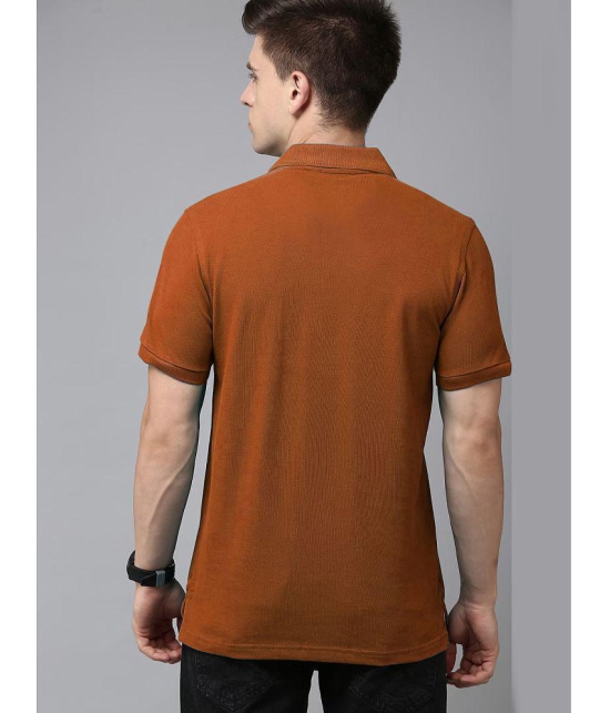 ADORATE Cotton Blend Regular Fit Solid Half Sleeves Mens Polo T Shirt - Rust ( Pack of 1 ) - None