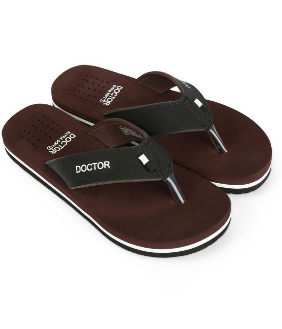 DOCTOR EXTRA SOFT - Brown Mens Thong Flip Flop - None