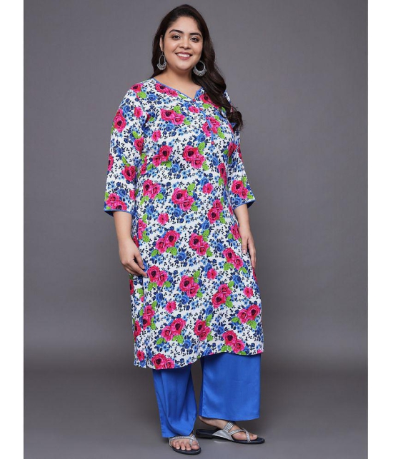 Tissu Cotton Printed Kurti With Palazzo Womens Stitched Salwar Suit - Multicolor ( Pack of 1 ) - None