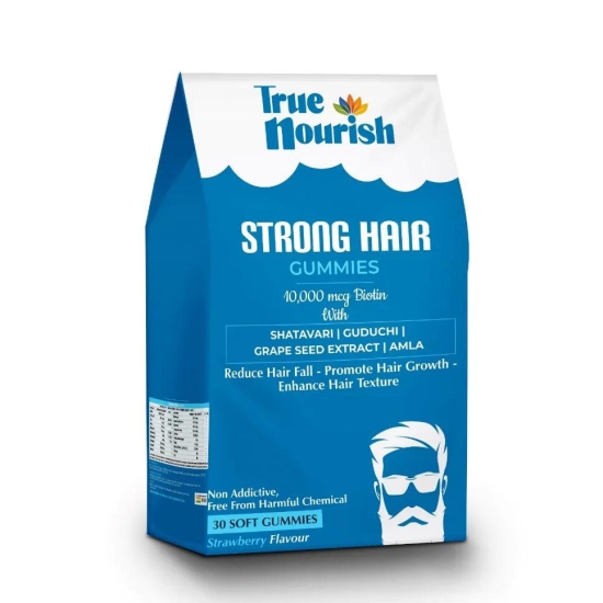 Strong Hair Biotin Gummies with Bhringraj, Guduchi, Shatavari (30 Gummies)