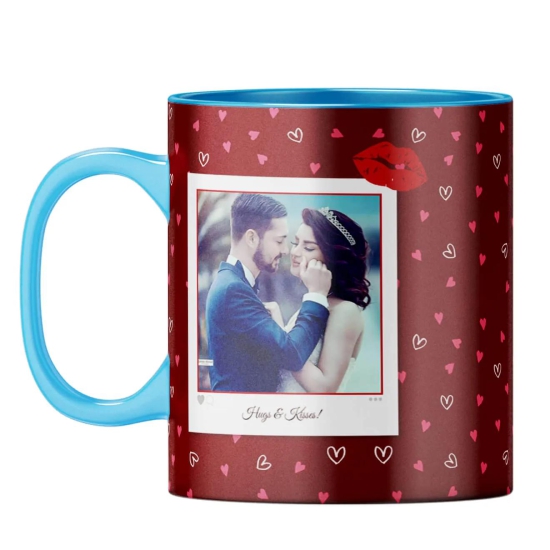 Hugs n Kisses Coffee Mug-Light Blue