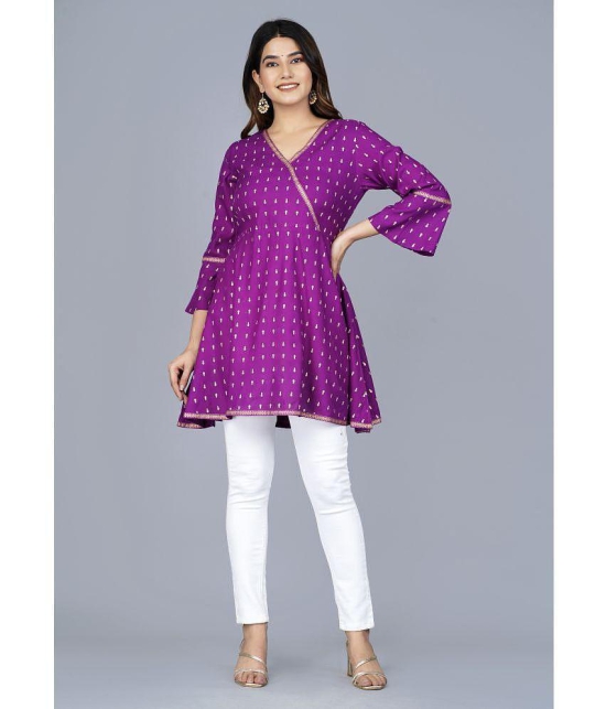 Smien - Purple Rayon Women's Tunic ( Pack of 1 ) - None