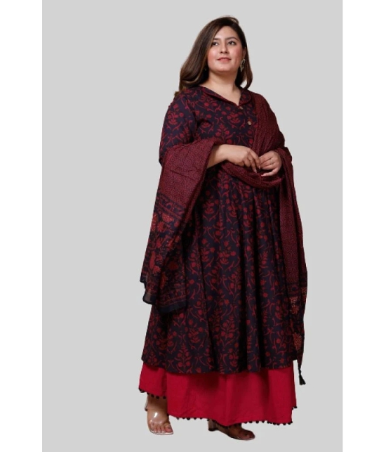 miravan - Maroon Cotton Womens Anarkali Kurti ( Pack of 1 ) - None