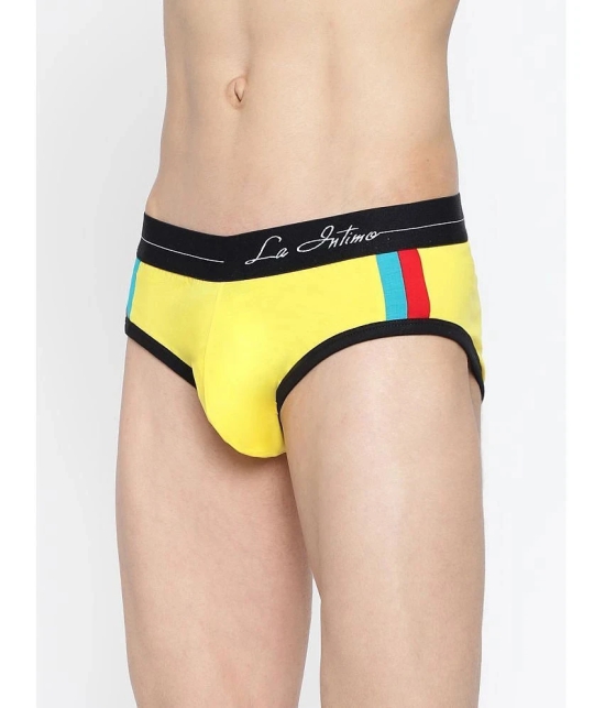 La Intimo Yellow Cotton Mens Briefs ( Pack of 1 ) - None