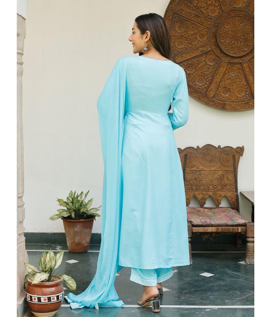 AMIRA'S INDIAN ETHNICWEAR - Blue Rayon Women's Stitched Salwar Suit ( ) - 3XL