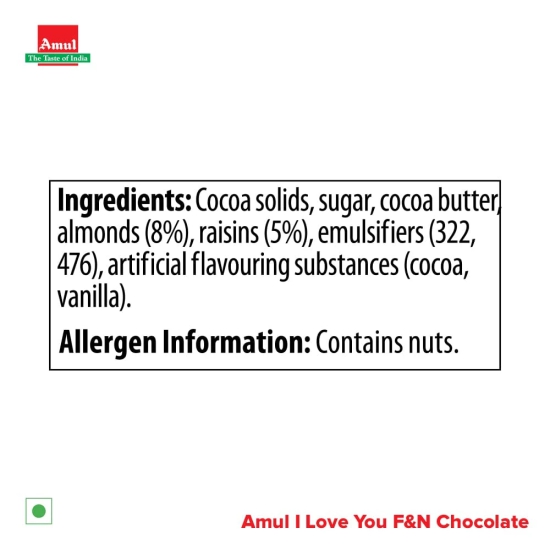 AMUL FRUIT N NUT CHOCOLATE 150G-ILU