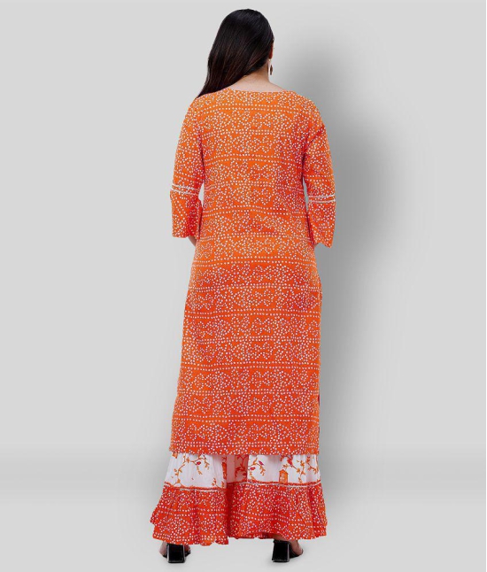 Lee Moda - Orange Straight Rayon Women's Stitched Salwar Suit ( Pack of 1 ) - M