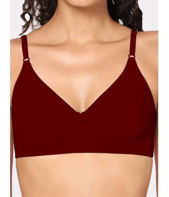 In Shape Lingerie - Maroon Cotton Non Padded Women's T-Shirt Bra ( Pack of 1 ) - None