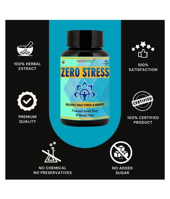 Medinutrica Zero Stress Relieves Stress & Anxiety Capsule 60 no.s Pack Of 1