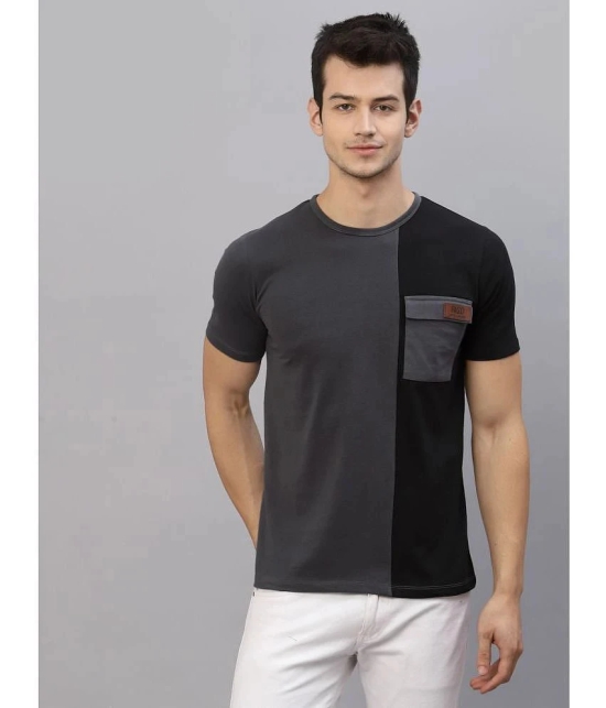 Rigo Cotton Slim Fit Colorblock Half Sleeves Mens T-Shirt - Grey ( Pack of 1 ) - None