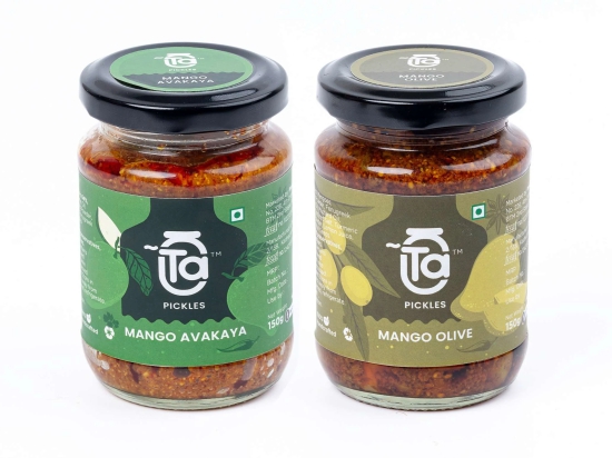 Ta Pickles | Mango Avakaya & Mango Olive Pickle | 150g [Pack of 2] Combo Made with Cold Pressed Oil | Homemade | Traditional Indian Taste | Natural |