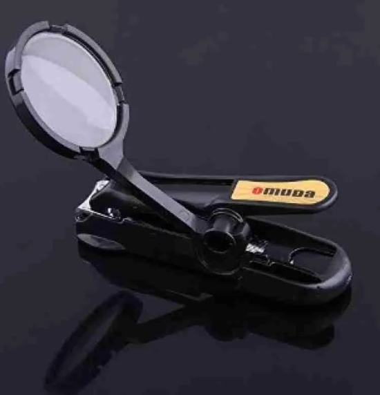 Stainless steel nail clippers with magnifying glass-Free Size