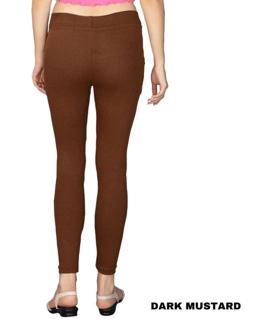 KARARO JEGGINGS - Cotton Blend Skinny Fit Rust Womens Jeggings ( Pack of 1 ) - None