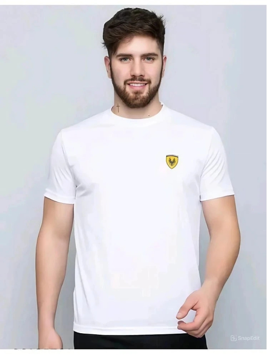 Whyme Fashion Polyester Regular Fit Solid Half Sleeves Mens Round T-Shirt - White ( Pack of 1 ) - None