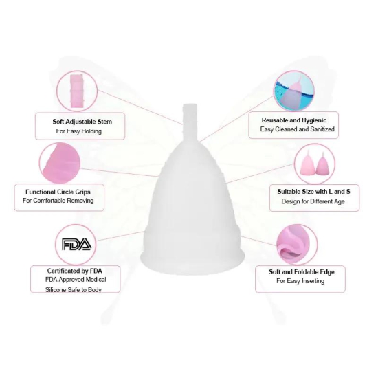 Menstrual Cup-2Pcs-Naked-Purple / S Size