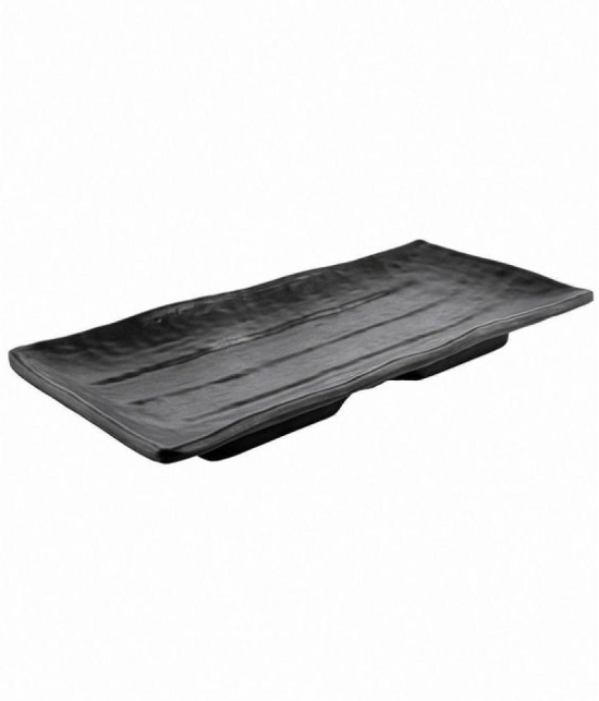 Good Homes 2 Pcs Melamine Black Platter - Black