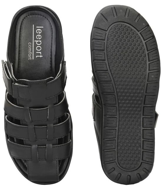 Leeport - Black Mens Sandals - None