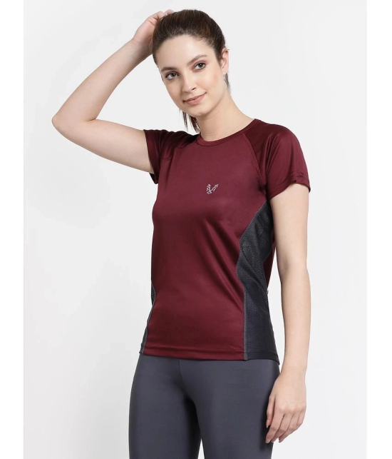 Uzarus Maroon Polyester Tees - Single - None