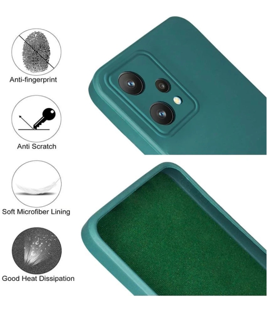 Case Vault Covers - Green Silicon Plain Cases Compatible For Realme 9 4G ( Pack of 1 ) - Green