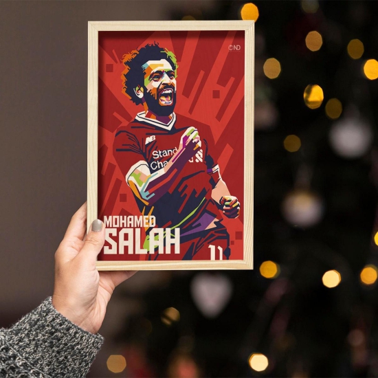 Mohamed Salah Wood Print With Frame