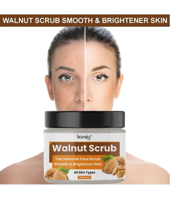 KURAIY Walnut Tan Removal Brightening & Revitalizing Face Scrub for All Skin Types 100g