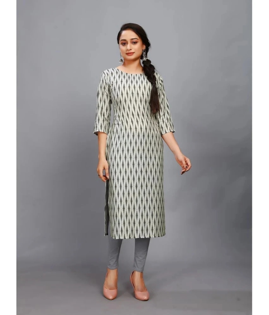 RIAANA Rayon Printed A-line Womens Kurti - Cream ( Pack of 1 ) - None