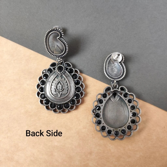 Trendy Silver Look Alike Oxidised Dangler Earrings For Women And Girl For Festive Season Diwali