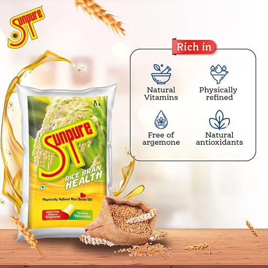 Sunpure Rice Bran Oil, 1 Ltr