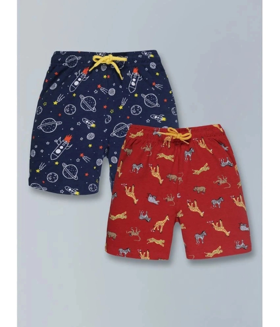 PLUM TREE - Light Blue Cotton Boys Shorts ( Pack of 2 ) - None