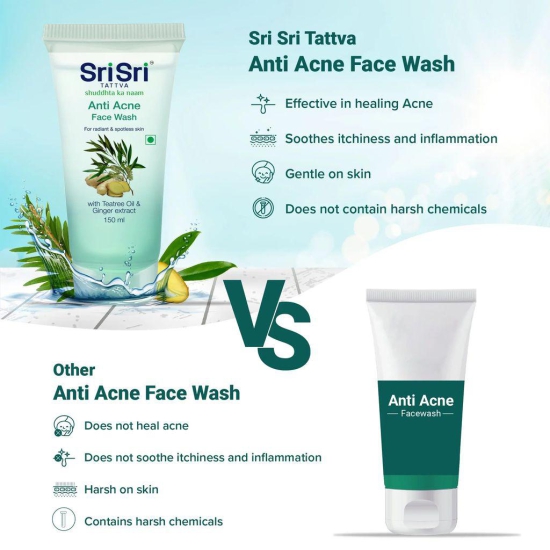 Sri Sri Tattva Anti Acne Face Wash - For Radiant & Spotless Skin, 150ml