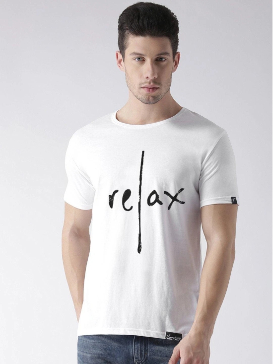 Young Trendz Bio-Wash Cotton Half Sleeve RELAX Graphic Printed WHITE T-Shirt-WHITE / Medium / 100% Bio Wash Cotton