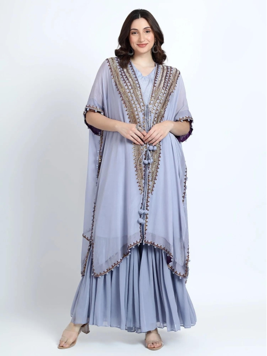 Lavender Sharara Cape Set-Standard